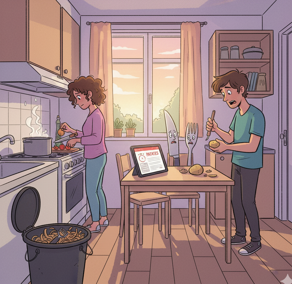 Illustration de la nouvelle 'Fourchette et couteau - Intuition'