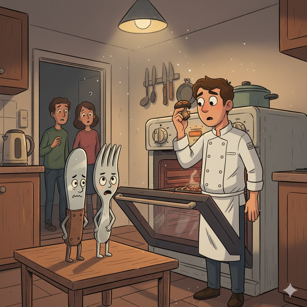 Illustration de la nouvelle 'Fourchette et couteau - Vie à deux'