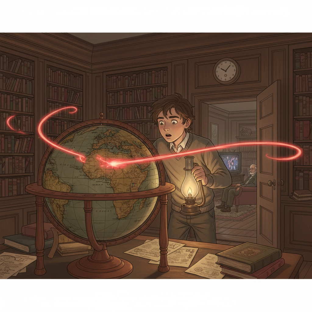 Illustration de la nouvelle 'Le Globe Terrestre