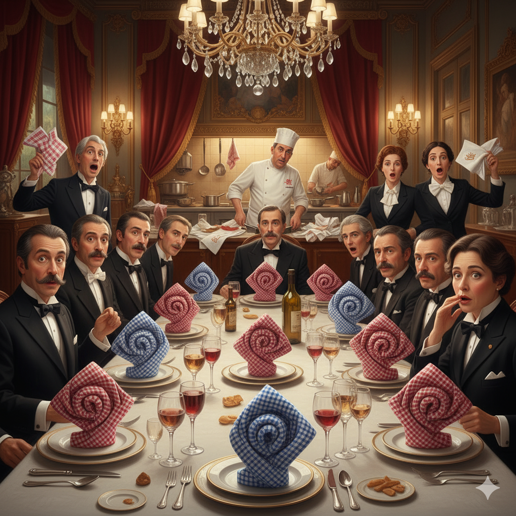 Illustration de la nouvelle 'Les Torchons et les Serviettes'